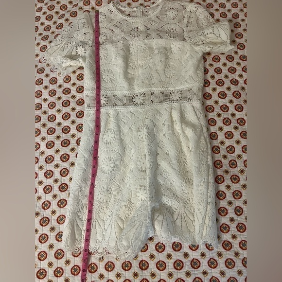 Shoshanna Desse White Lace Illusion Romper Size 8 - Picture 10 of 10